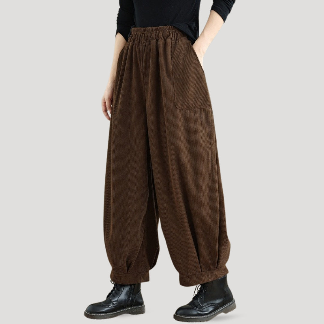 Women’s corduroy wide leg pants – high waisted