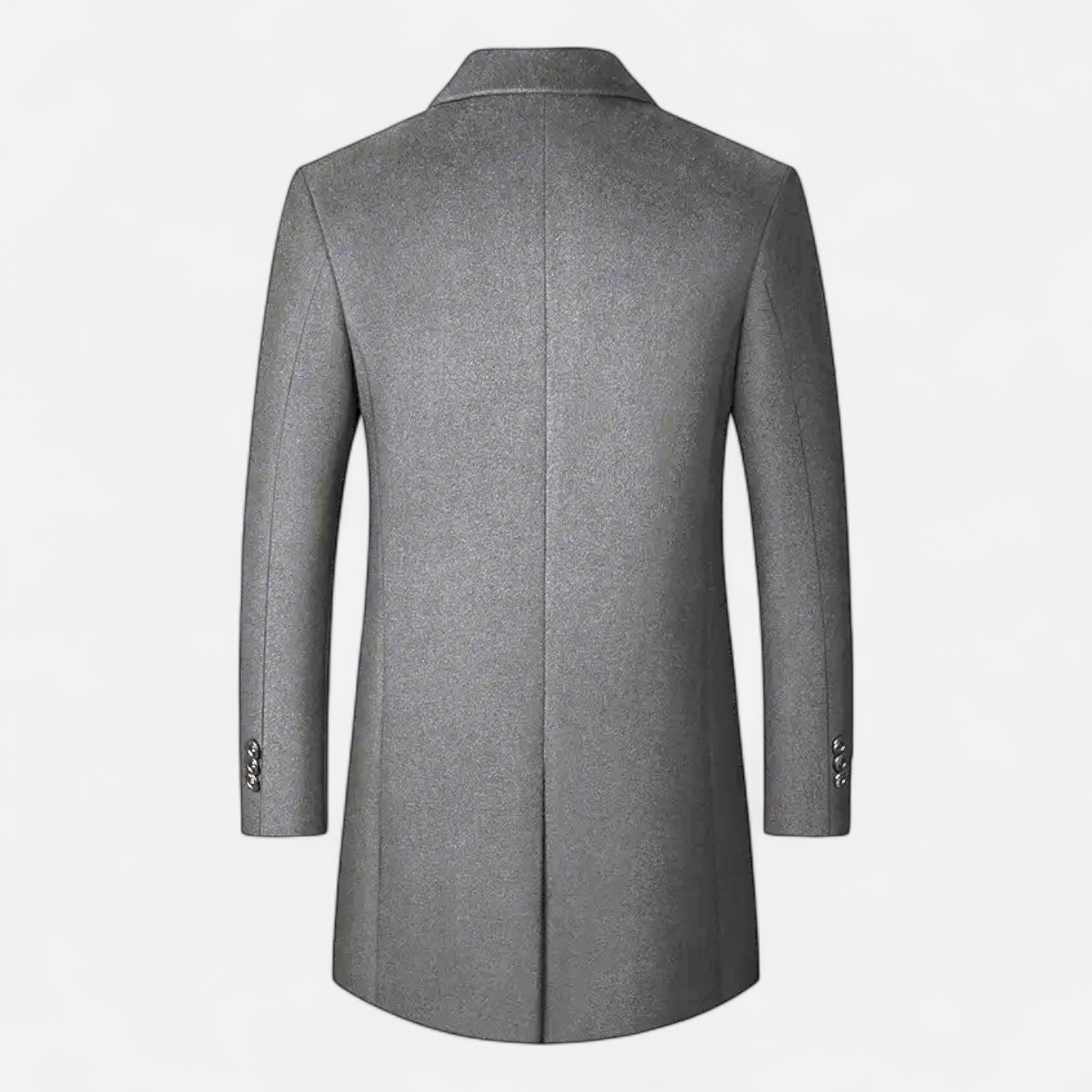 Men’s Classic Wool Blend Overcoat – Tailored Fit, Warm Quilted Lining