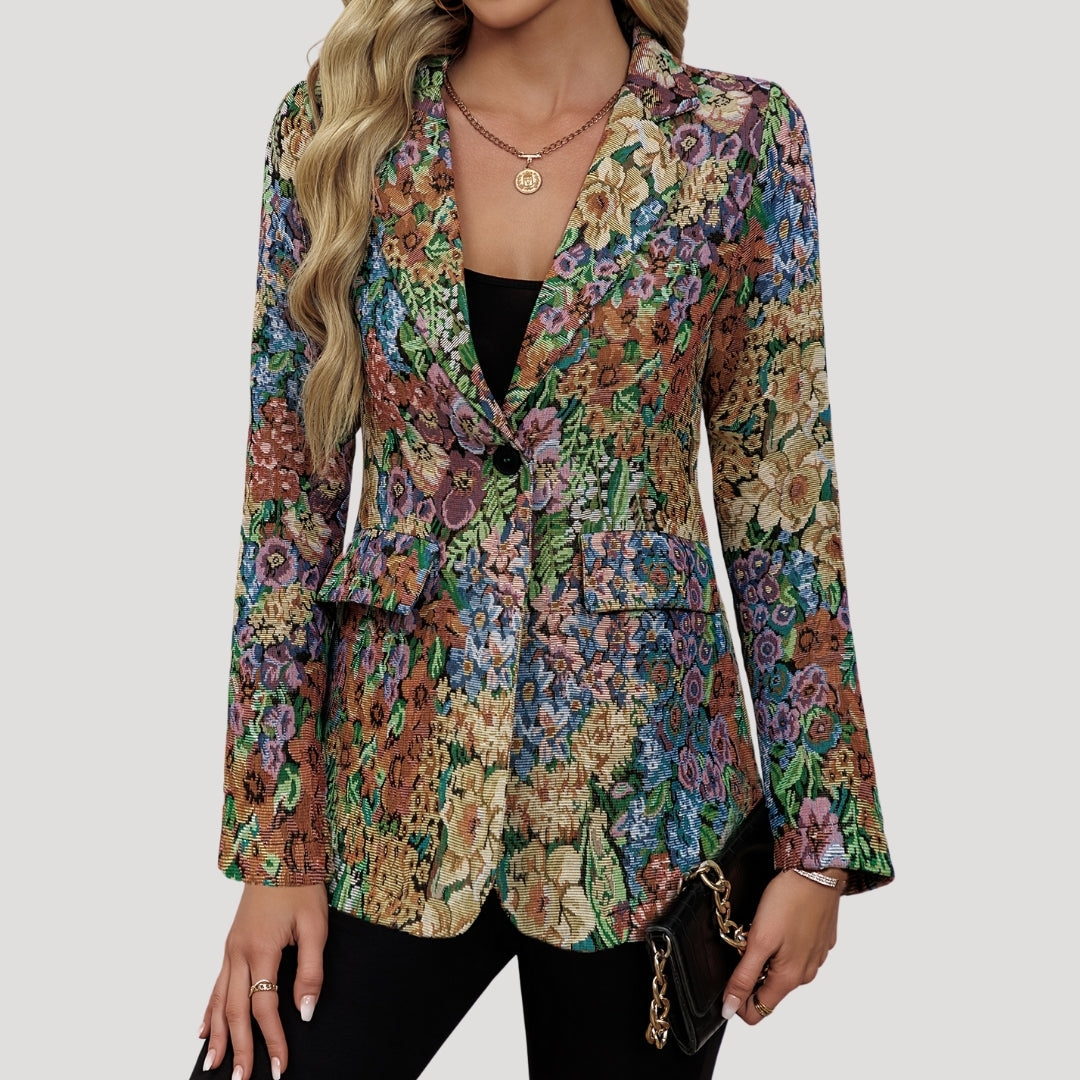 Vintage floral tapestry blazer