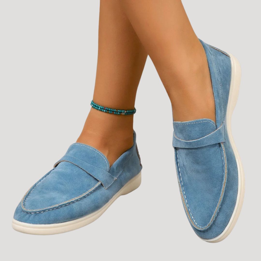Women's suede casual loafer shoes