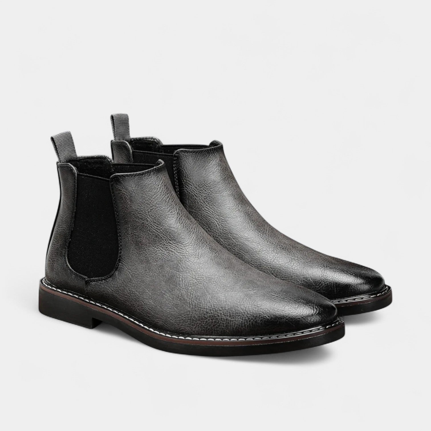 Men’s Classic Black Chelsea Boots – Premium Leather Look, Comfort Fit