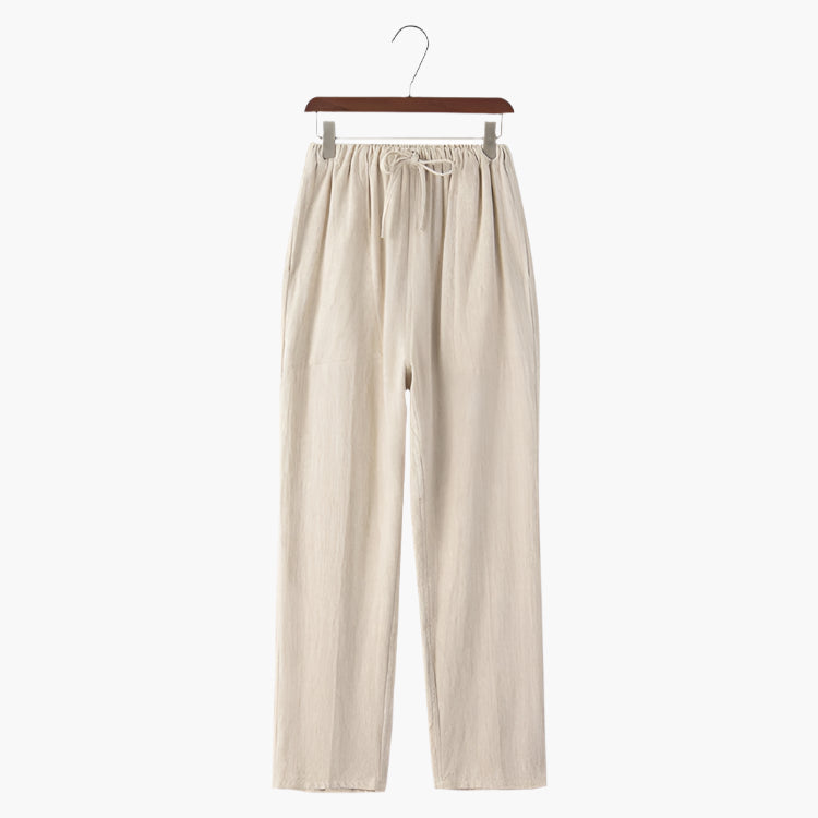 Relaxed Linen Drawstring Trousers – Effortless Comfort