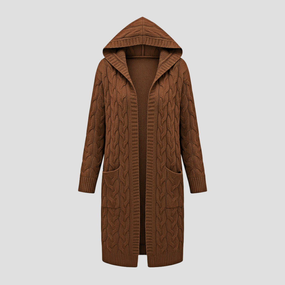 Elise | Cable Knit Long Cardigan