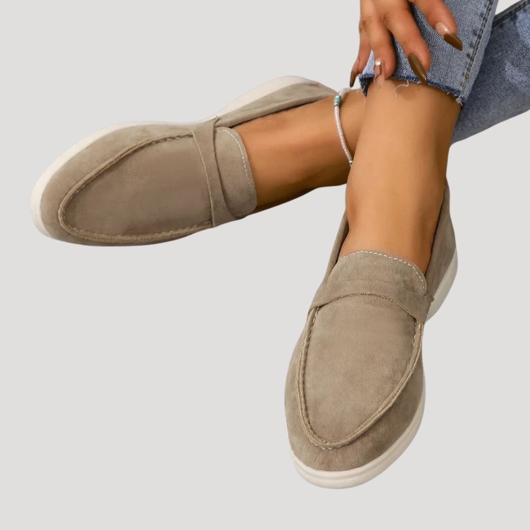 Women's suede casual loafer shoes