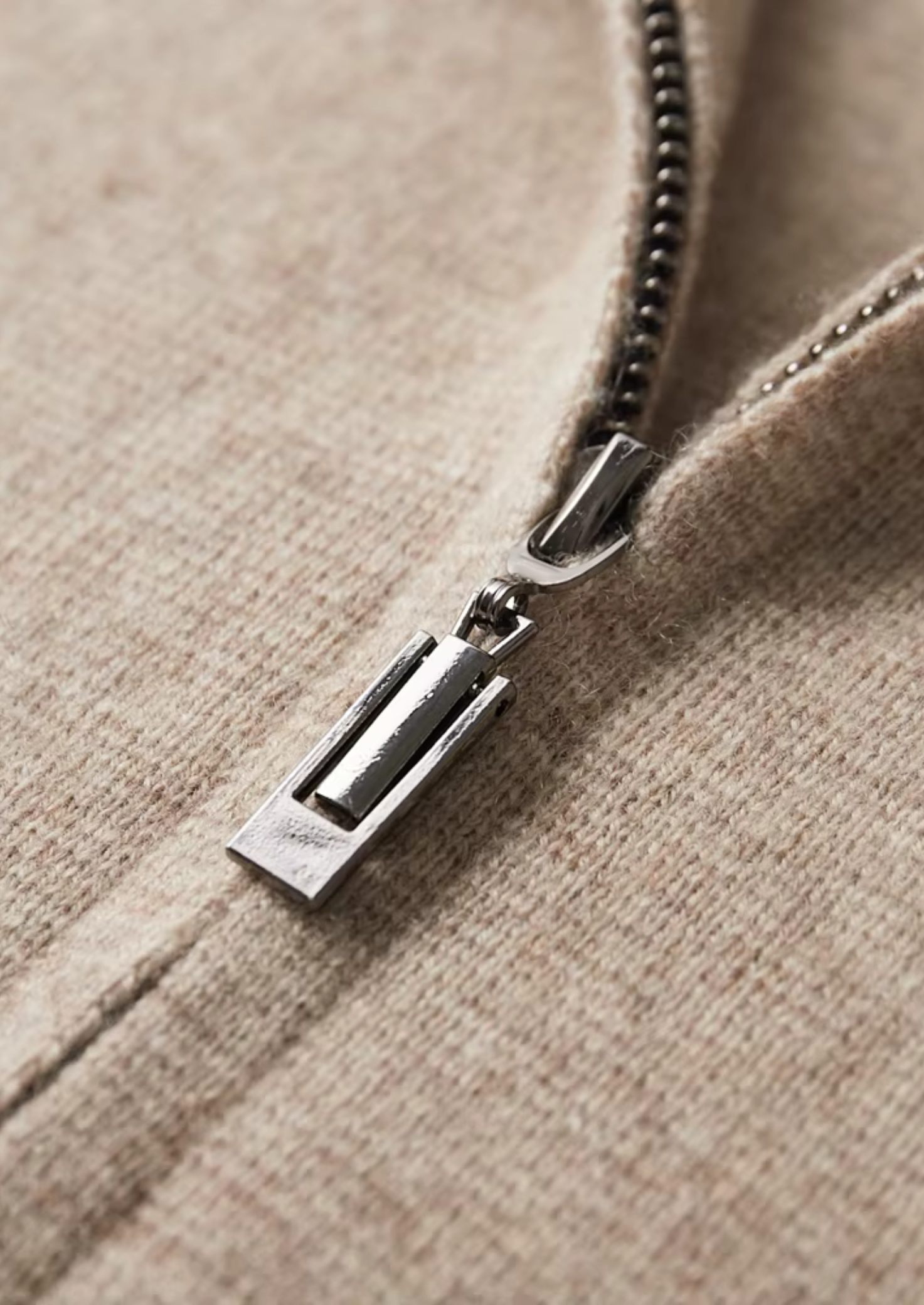 Men’s Zip-Up Knitted Cardigan – Soft Wool Blend with Classic Collar