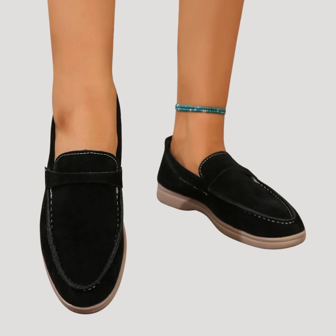 Women's suede casual loafer shoes