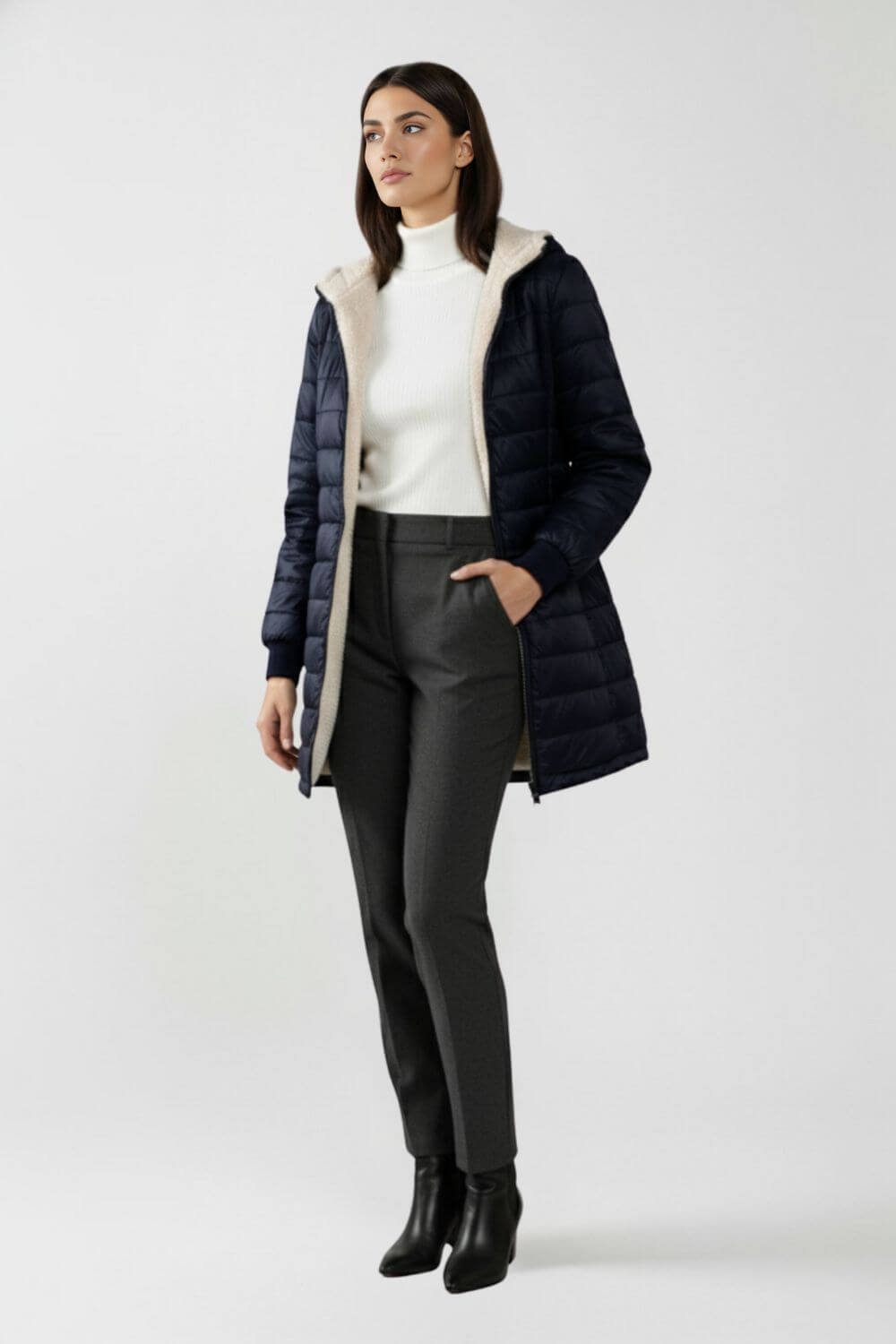Long Puffer Coat with Soft Fleece Lining – Warm, Lightweight & Weather-Ready