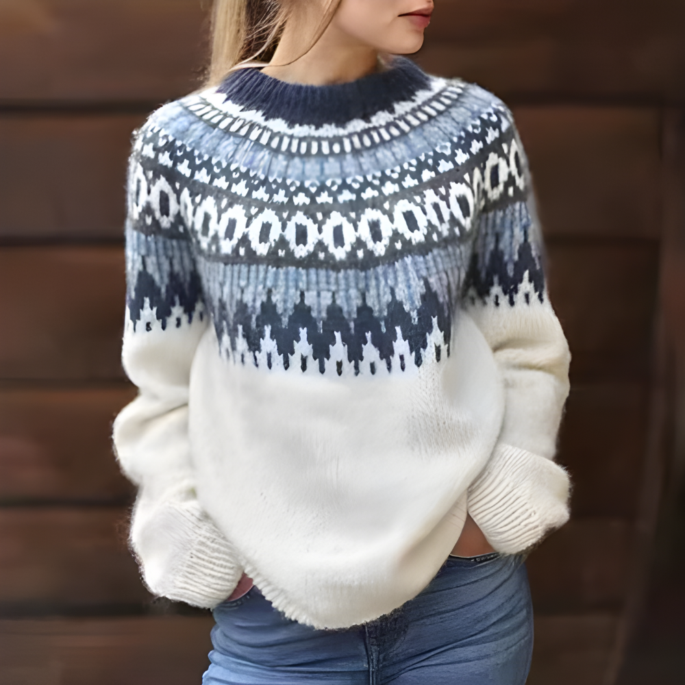 Nordic Pattern Cozy Knit Sweater – Soft, Warm & Winter-Ready