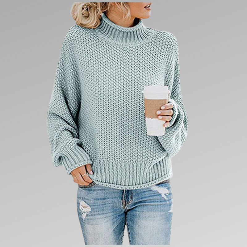 Cozy Textured Knit Turtleneck Sweater – Relaxed Everyday Fit