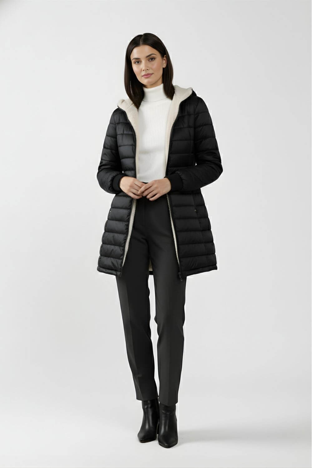 Long Puffer Coat with Soft Fleece Lining – Warm, Lightweight & Weather-Ready