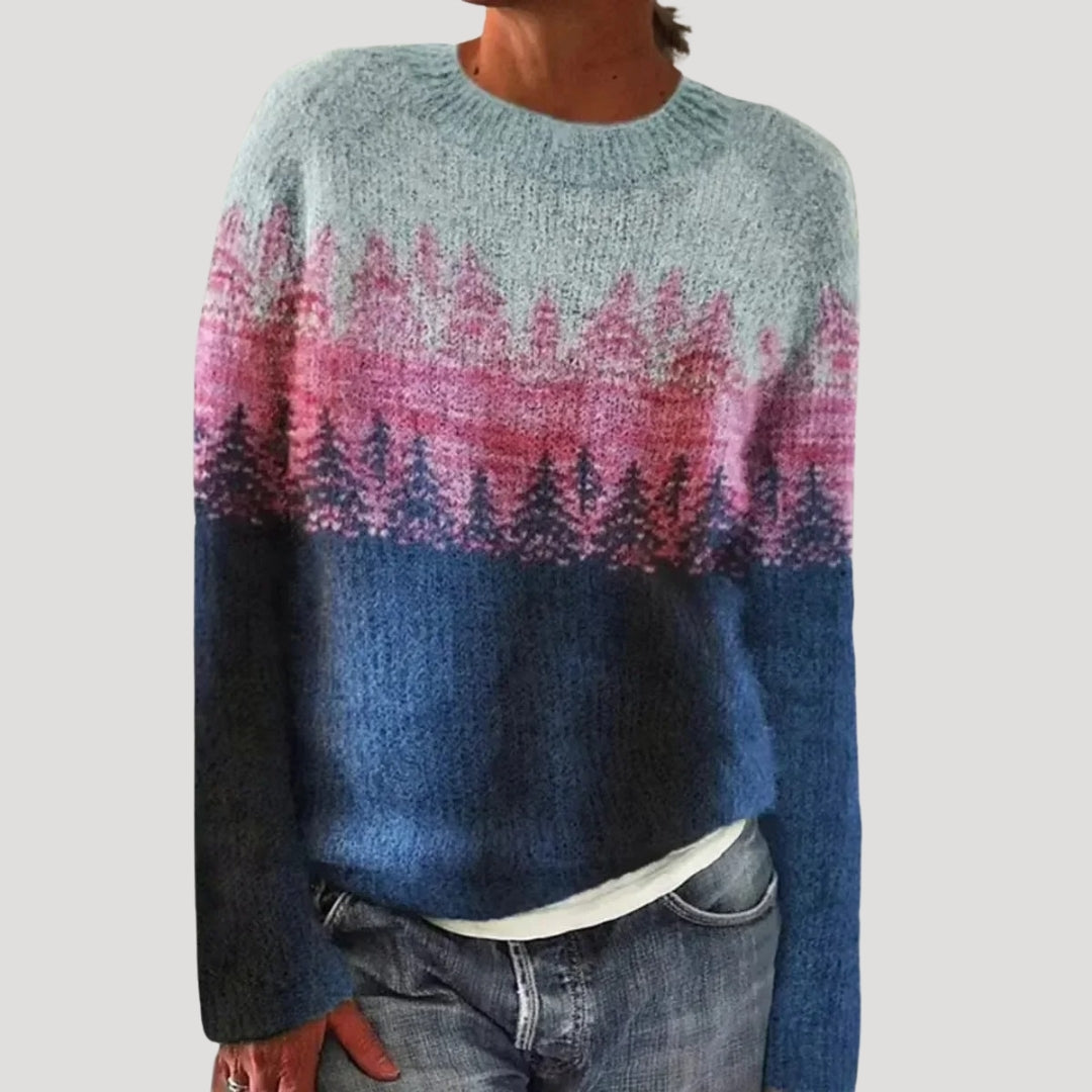 Women’s Nordic Pattern Knit Sweater – Soft & Cozy Winter Essential