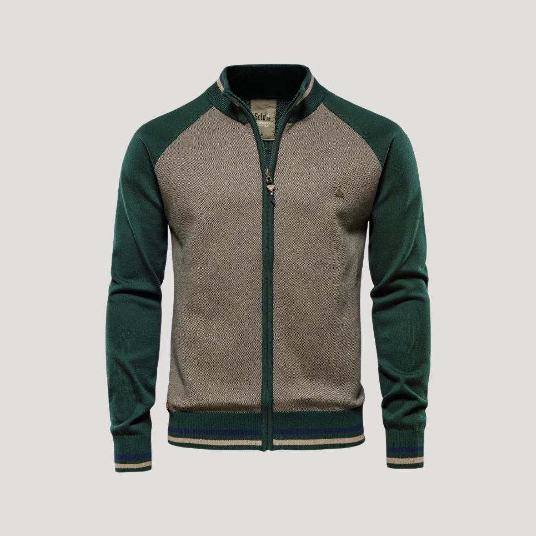 Heritage Zip-Up Knit Jacket – Dual Tone Comfort Edition