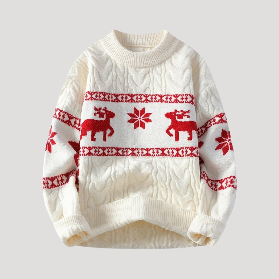 Nordic Reindeer Knit Sweater – Soft Winter Pullover