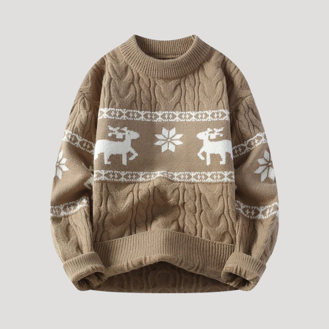 Nordic Reindeer Knit Sweater – Soft Winter Pullover