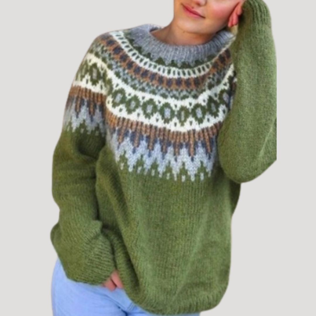 Women’s Nordic Knit Winter Sweater – Premium Soft Edition