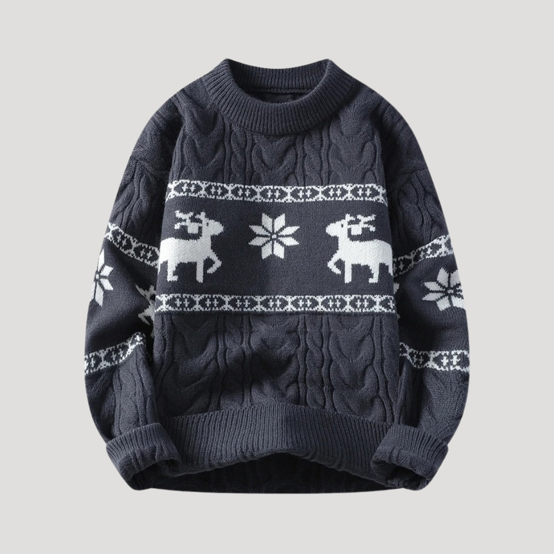 Nordic Reindeer Knit Sweater – Soft Winter Pullover