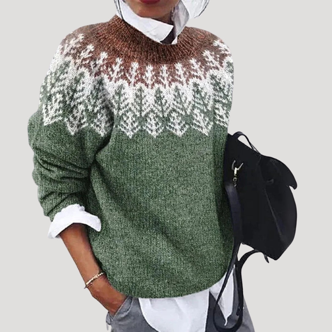 Women’s Nordic Knit Sweater – Classic Winter Pattern Edition
