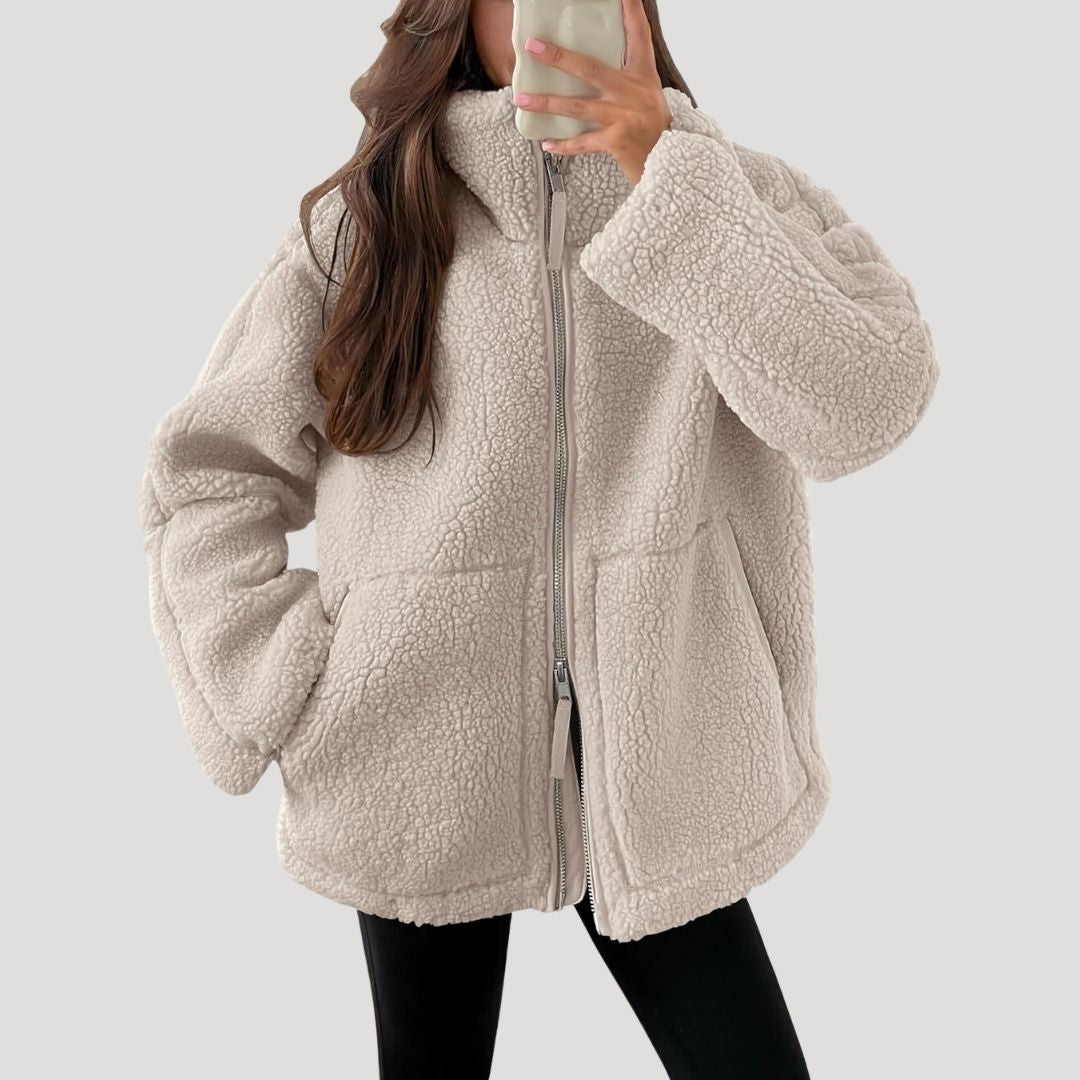 Women’s Teddy Fleece Zip Jacket – Ultra Soft & Cozy Winter Essential