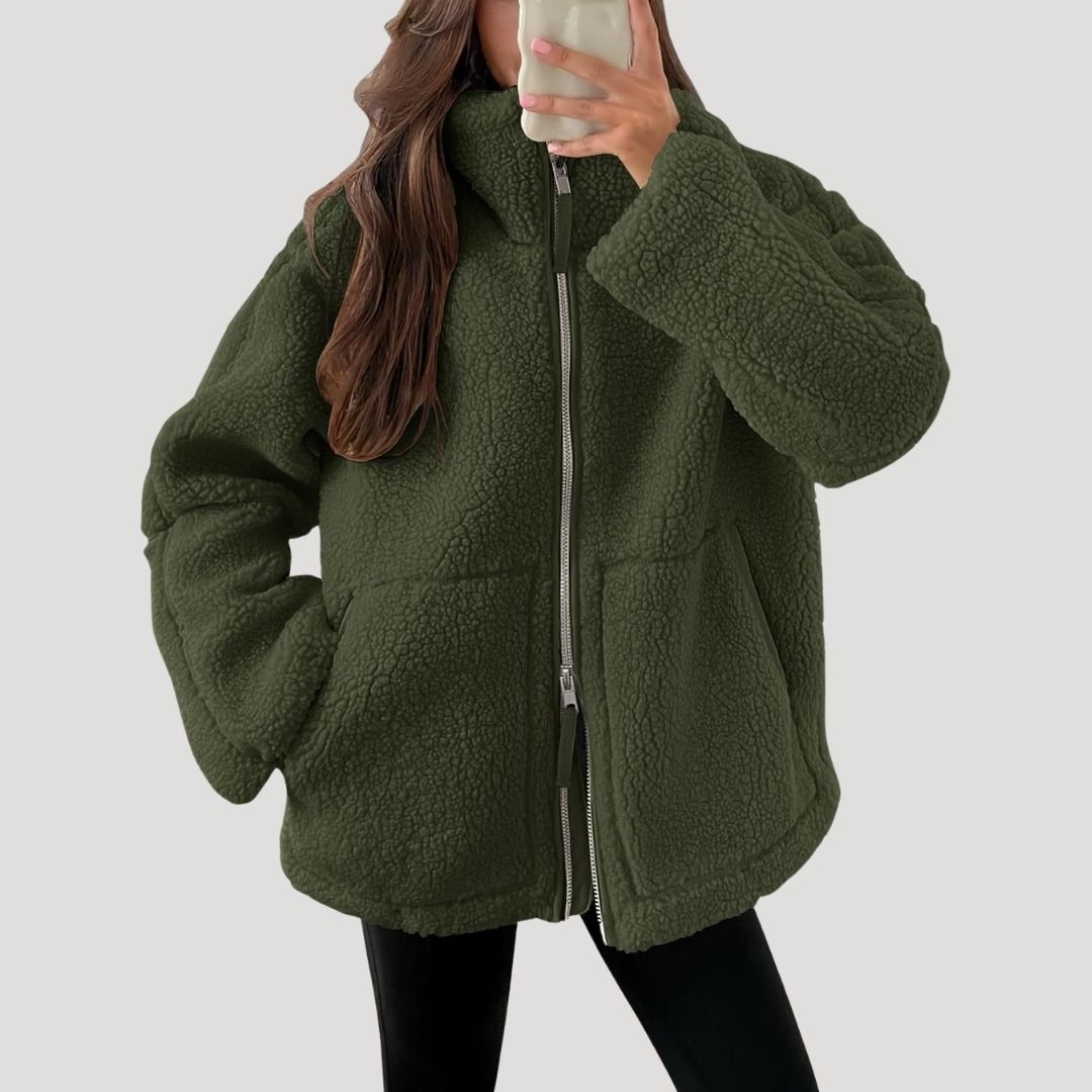 Women’s Teddy Fleece Zip Jacket – Ultra Soft & Cozy Winter Essential