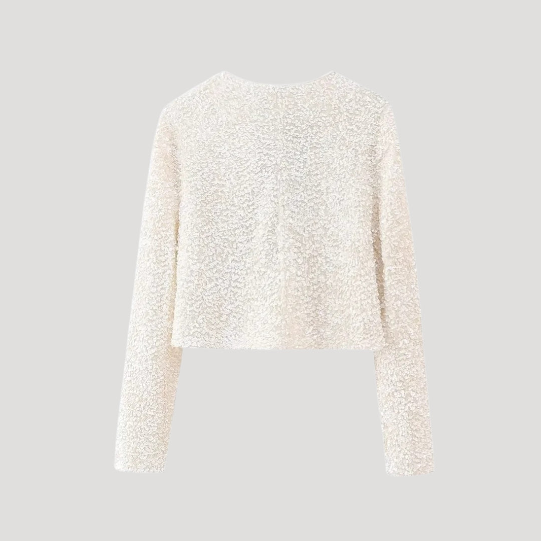 Women’s Elegant Bow-Detail Sequin Cardigan – Chic Party Edition