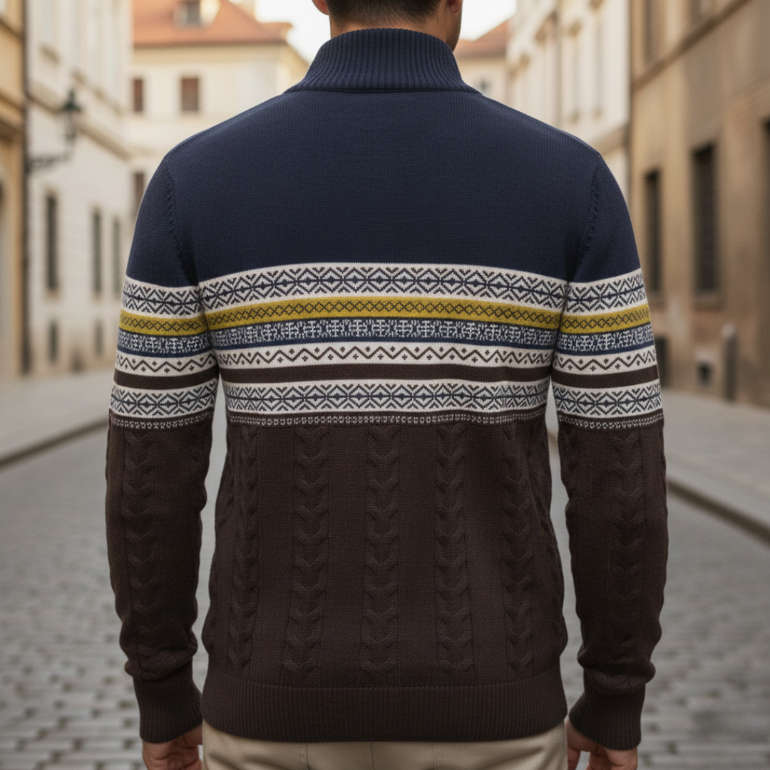 Heritage Half-Zip Cable Knit Sweater – Premium Men’s Knitwear