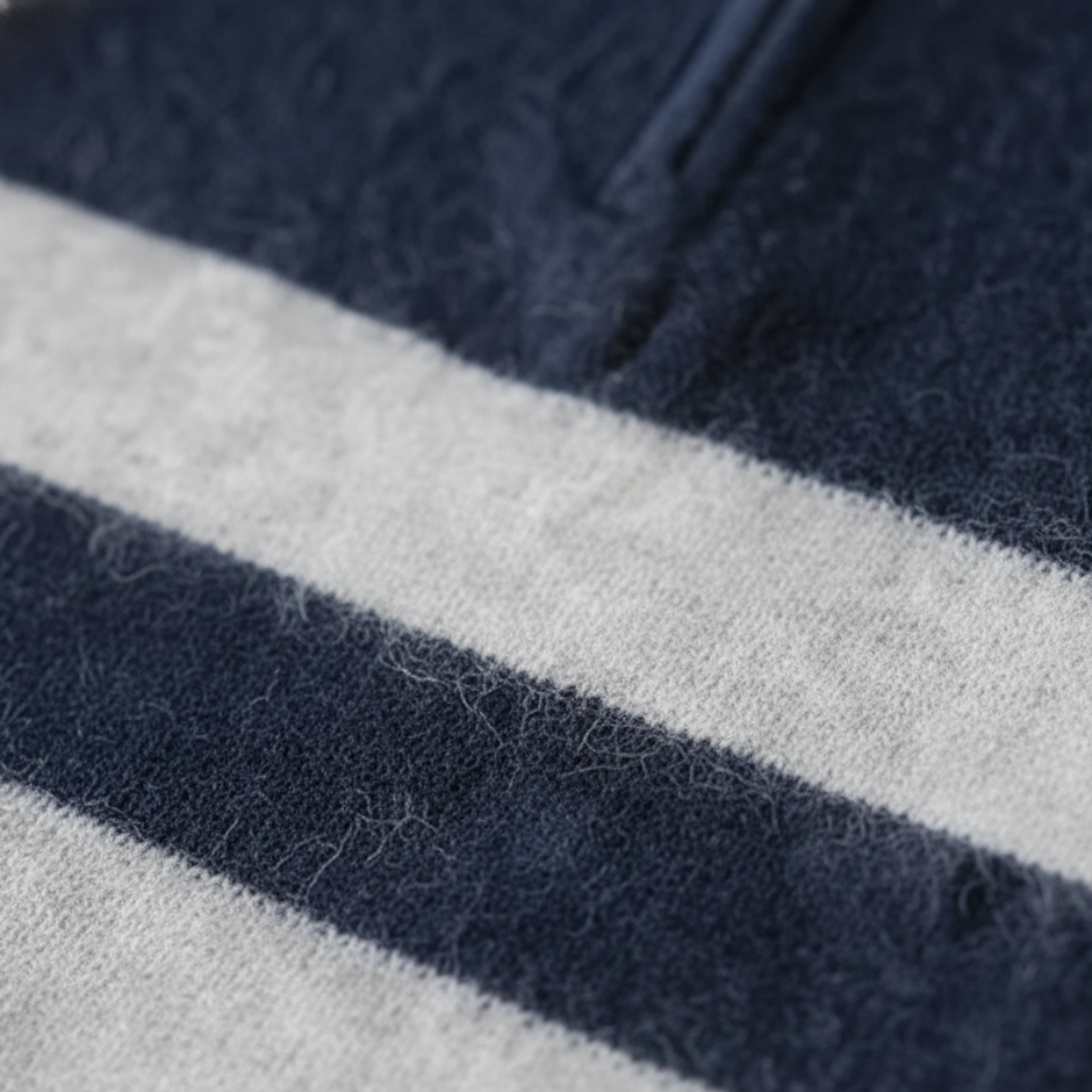 Cambridge Striped Half-Zip Knit – Navy & Stone