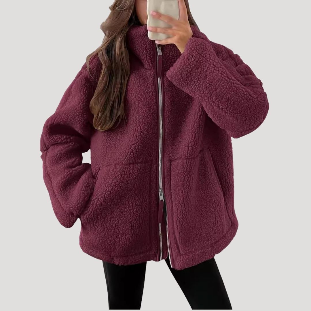 Women’s Teddy Fleece Zip Jacket – Ultra Soft & Cozy Winter Essential