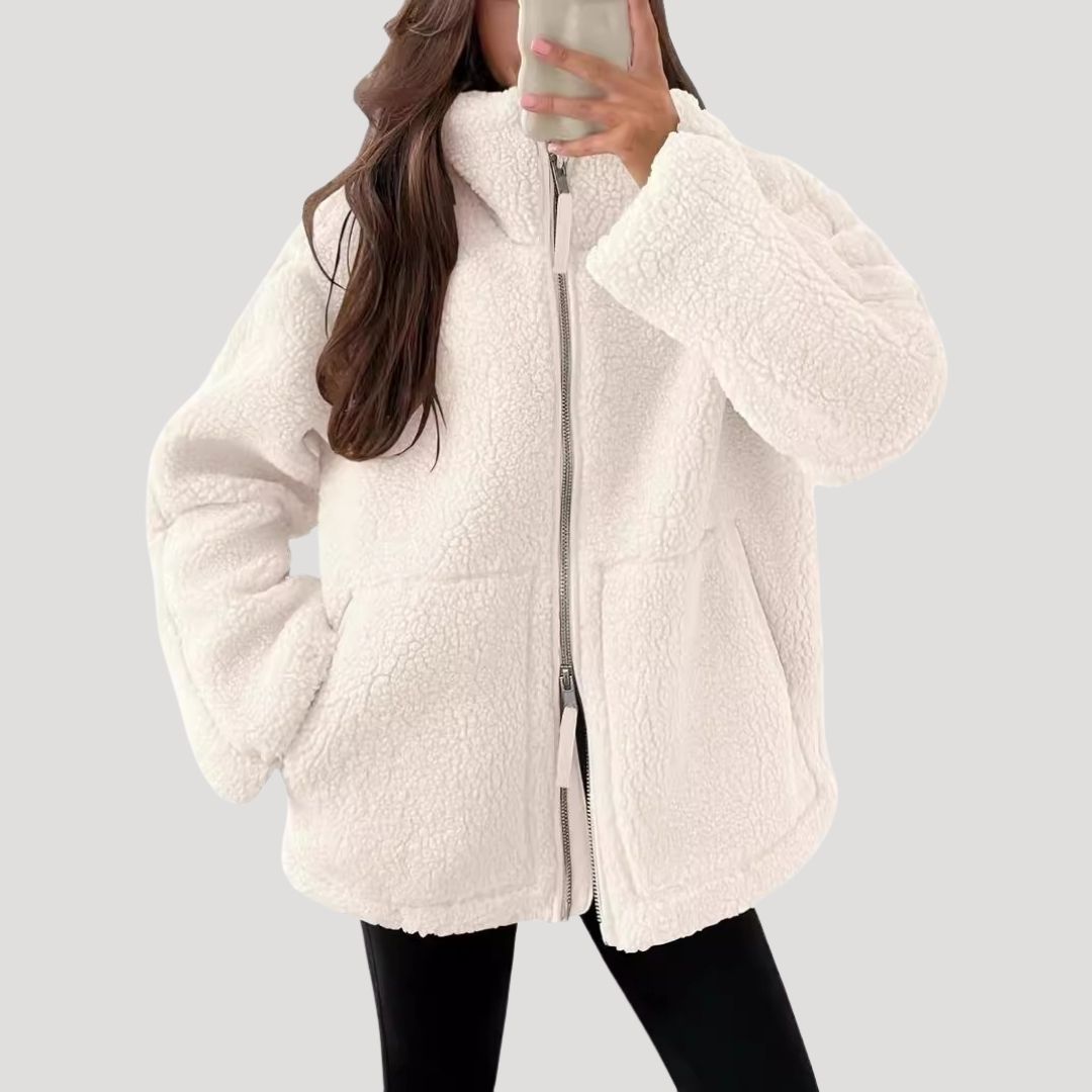 Women’s Teddy Fleece Zip Jacket – Ultra Soft & Cozy Winter Essential