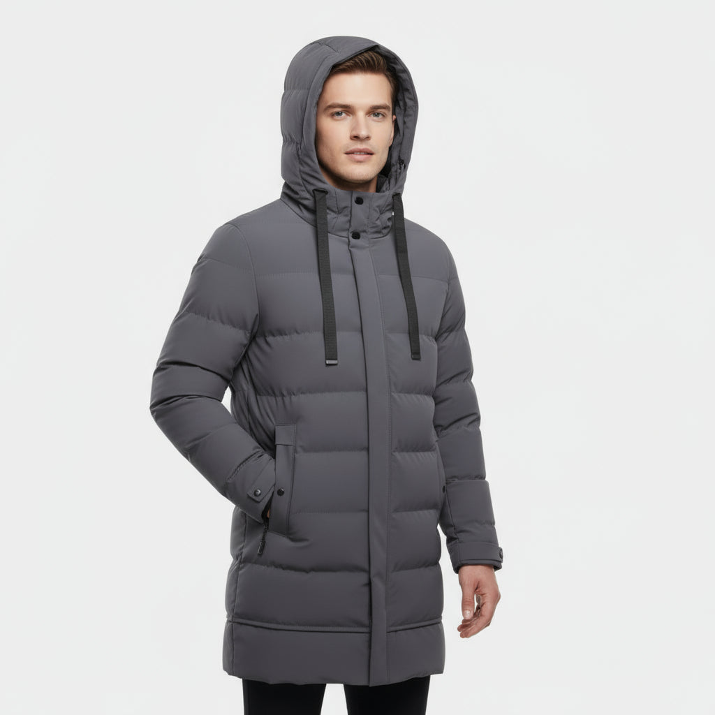 Men’s Longline Puffer Coat – Ultra-Warm, Windproof & Winter Protection