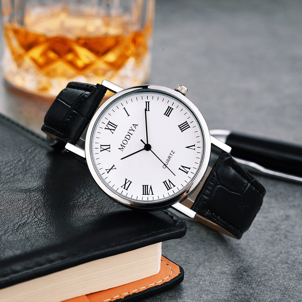 Classic Roman Leather Watch – Timeless Elegance by Luxoo