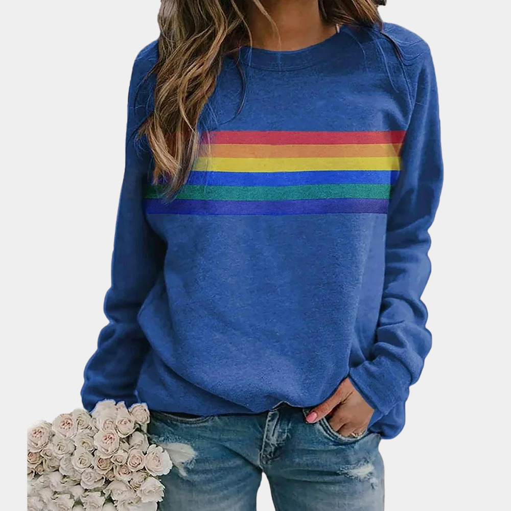 Casual Retro Stripe Sweatshirt – Soft Relaxed Fit