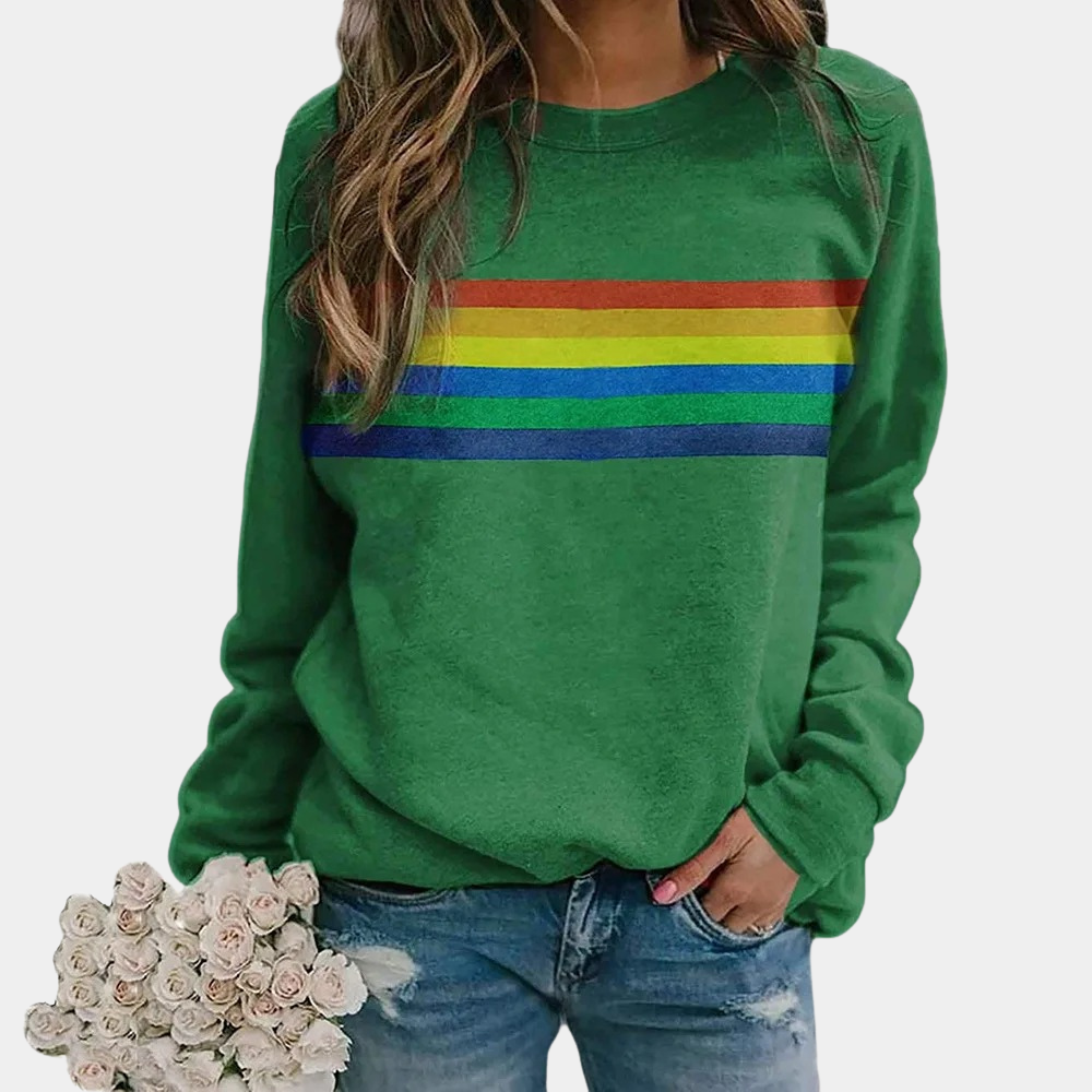 Casual Retro Stripe Sweatshirt – Soft Relaxed Fit