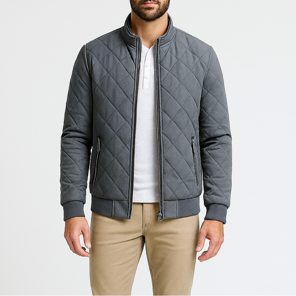 Men’s Quilted Bomber Jacket – Lightweight, Warm & Modern Minimalist