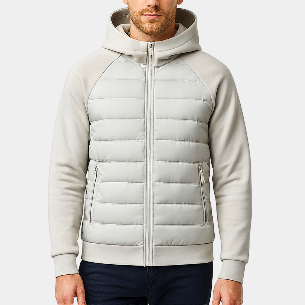 Men’s Hybrid Puffer Hoodie – Warm, Lightweight & Modern Everyday Wear