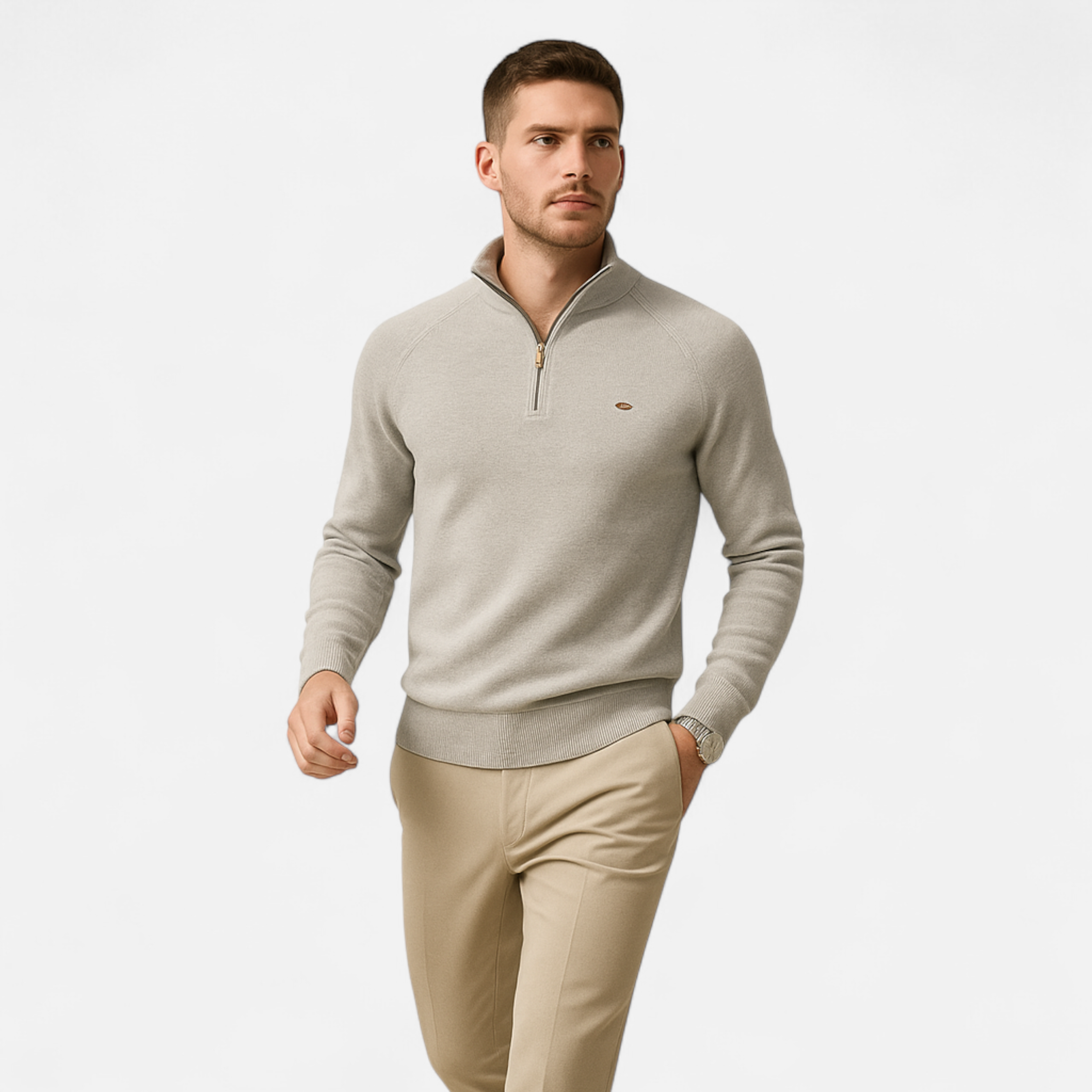 Men’s Premium Half-Zip Knit Sweater – Soft Touch, Warm & Stylish