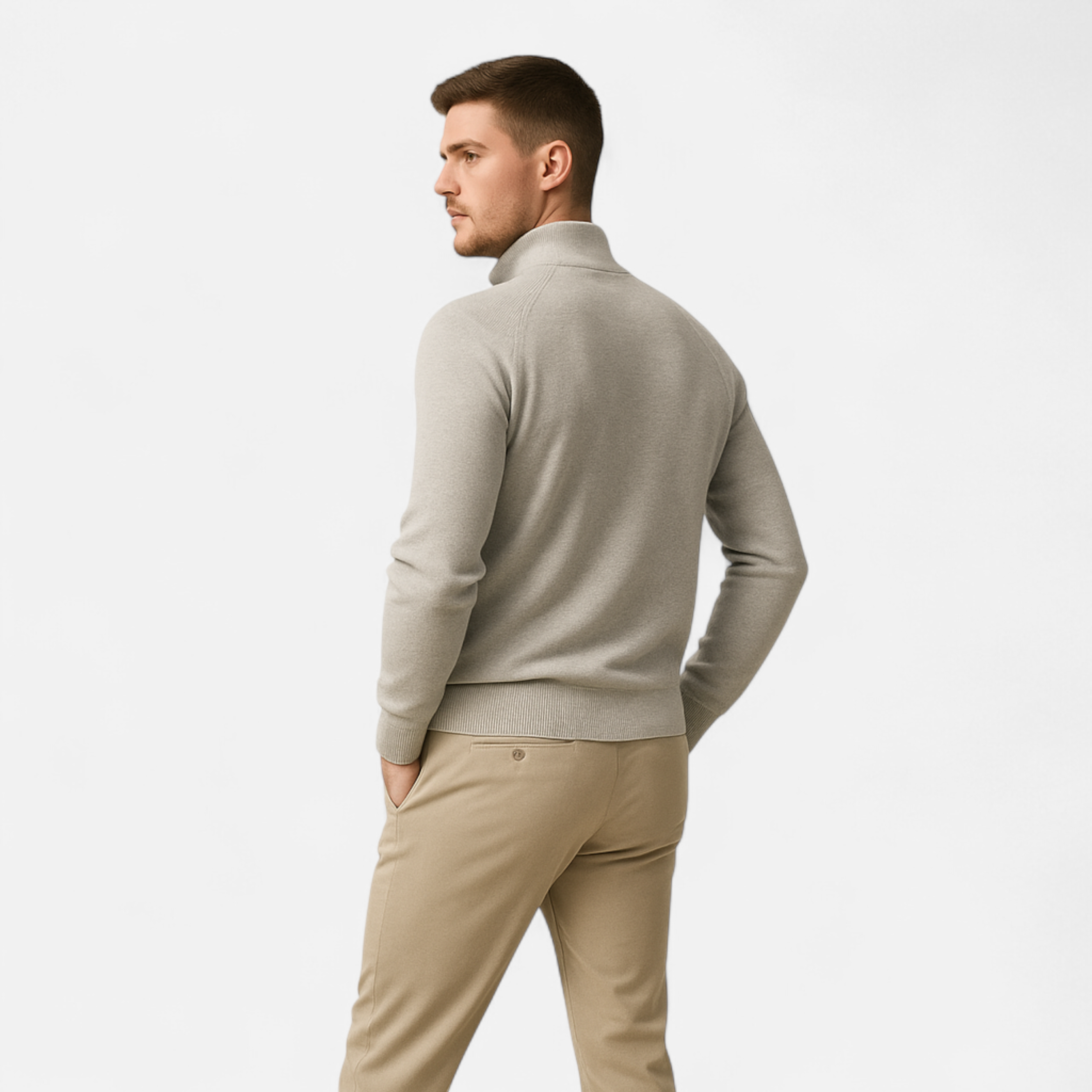 Men’s Premium Half-Zip Knit Sweater – Soft Touch, Warm & Stylish