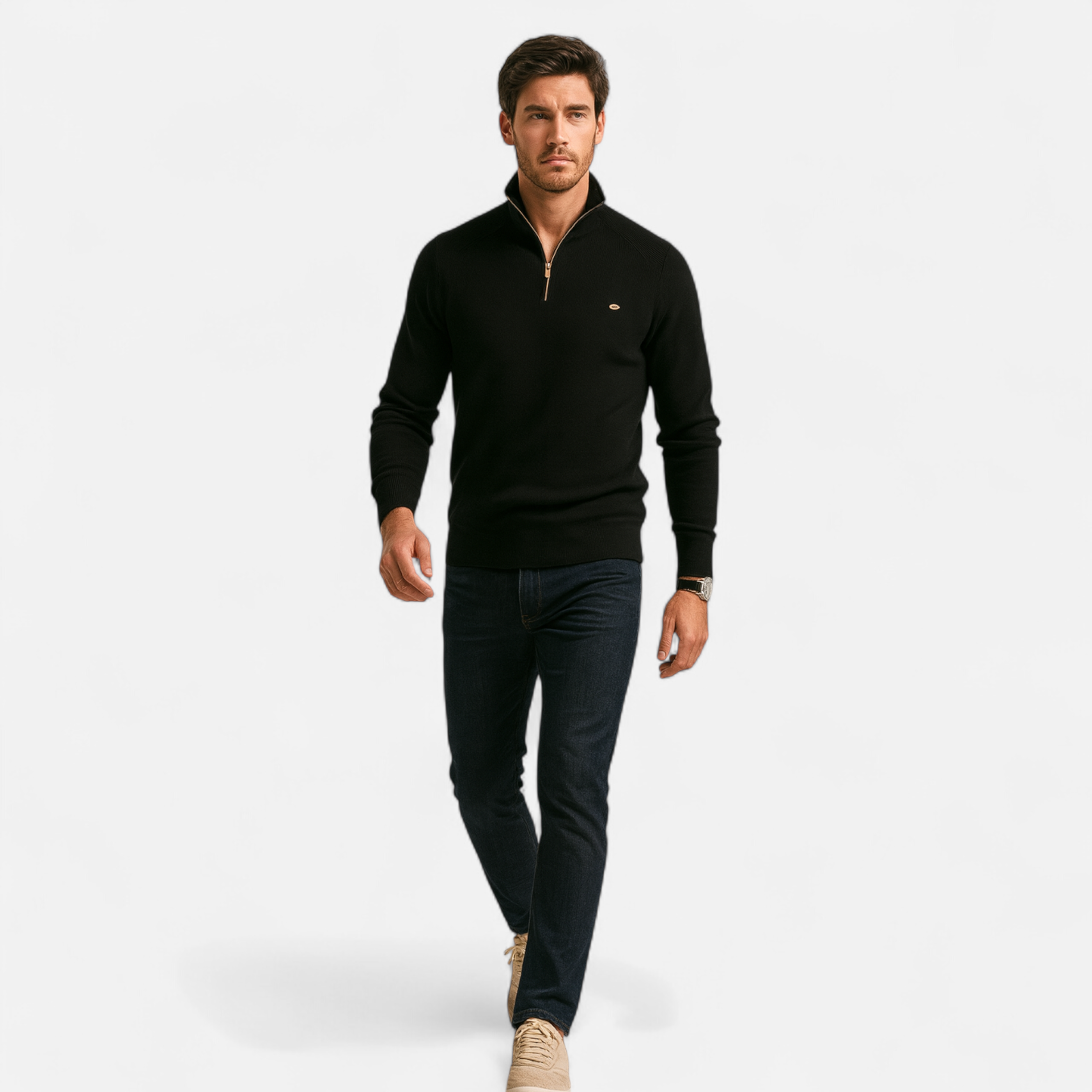 Men’s Premium Half-Zip Knit Sweater – Soft Touch, Warm & Stylish