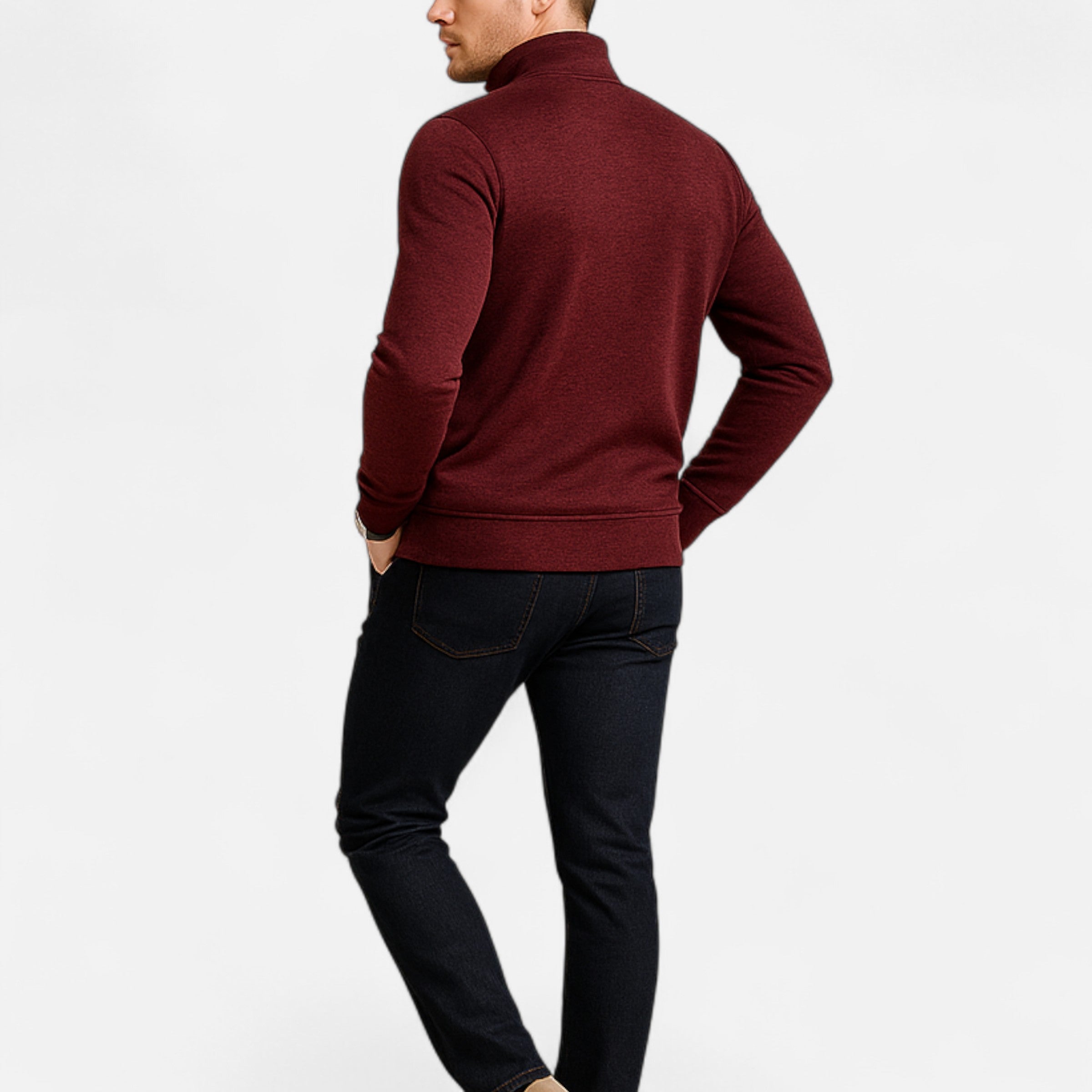 Dorevelle | Men’s Zip Jacket – Refined Knit Autumn Elegance