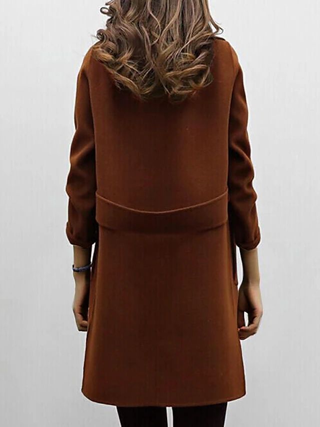 Coat - Double Breasted Button Front And Warm Lined Layering