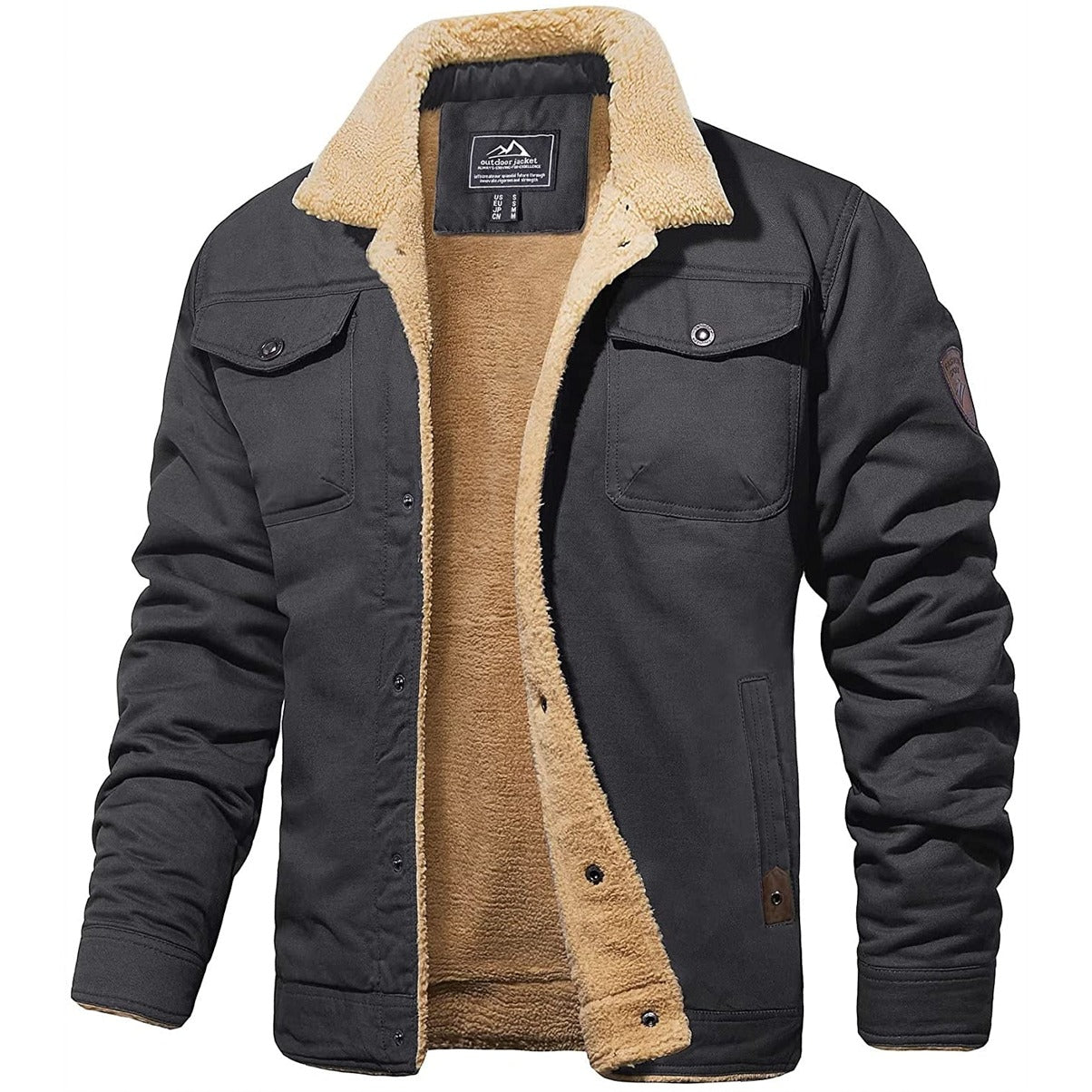 Men’s Sherpa-Lined Winter Jacket – Warmth, Comfort & Rugged Style