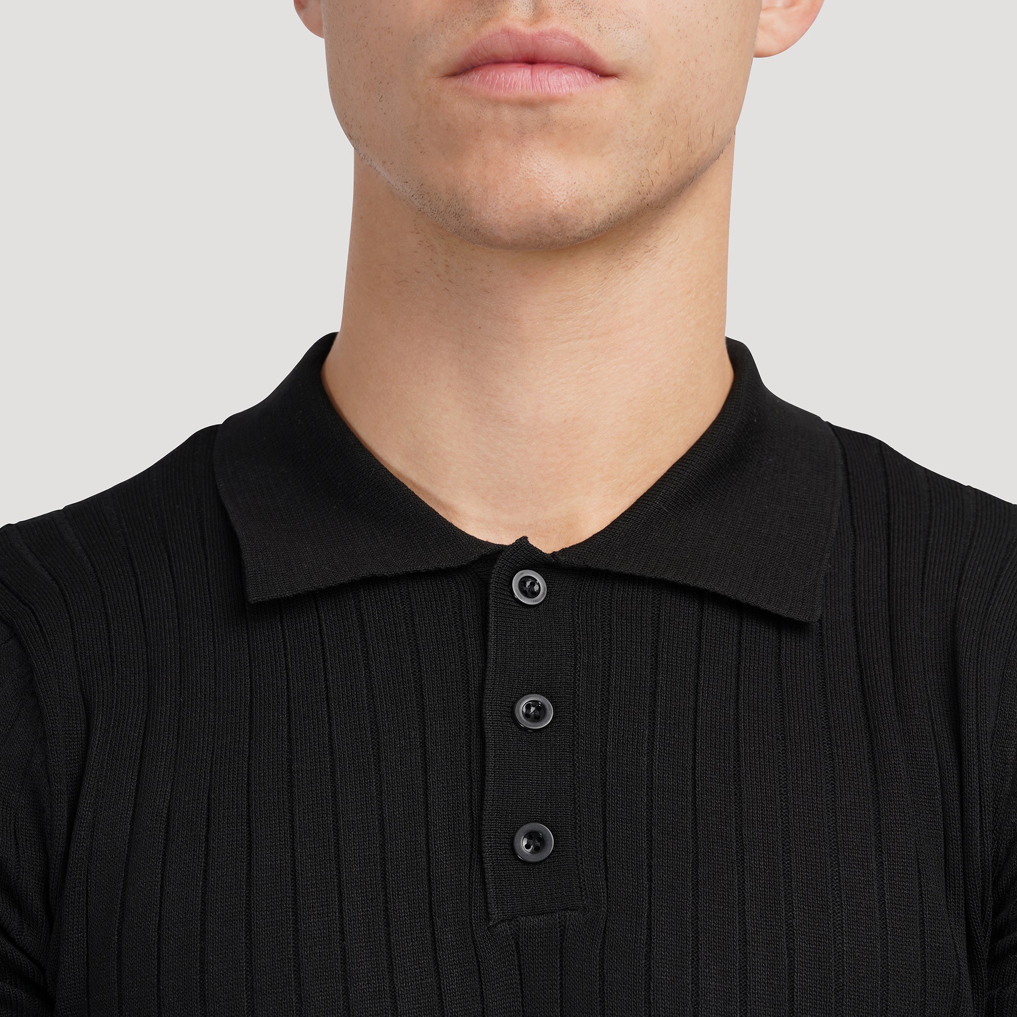 Ribbed Knit Polo Shirt – Modern Minimal Essential by Luxoo