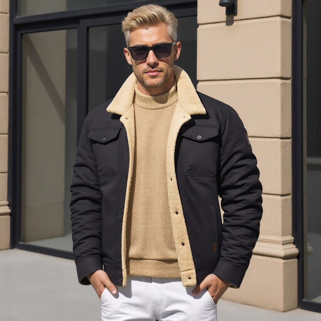 Men’s Sherpa-Lined Winter Jacket – Warmth, Comfort & Rugged Style