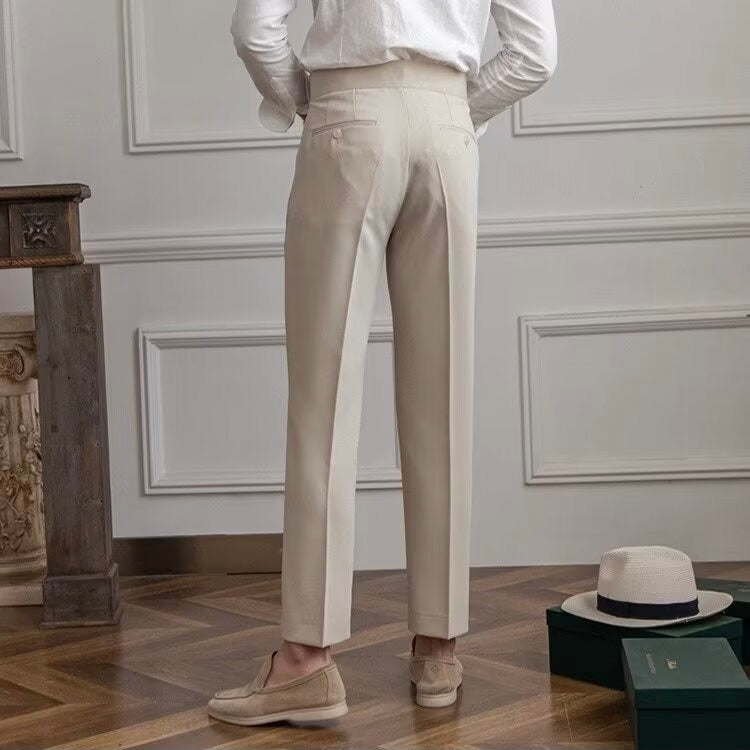 Tailored Pleated Ankle Trousers – Modern Smart Fit by