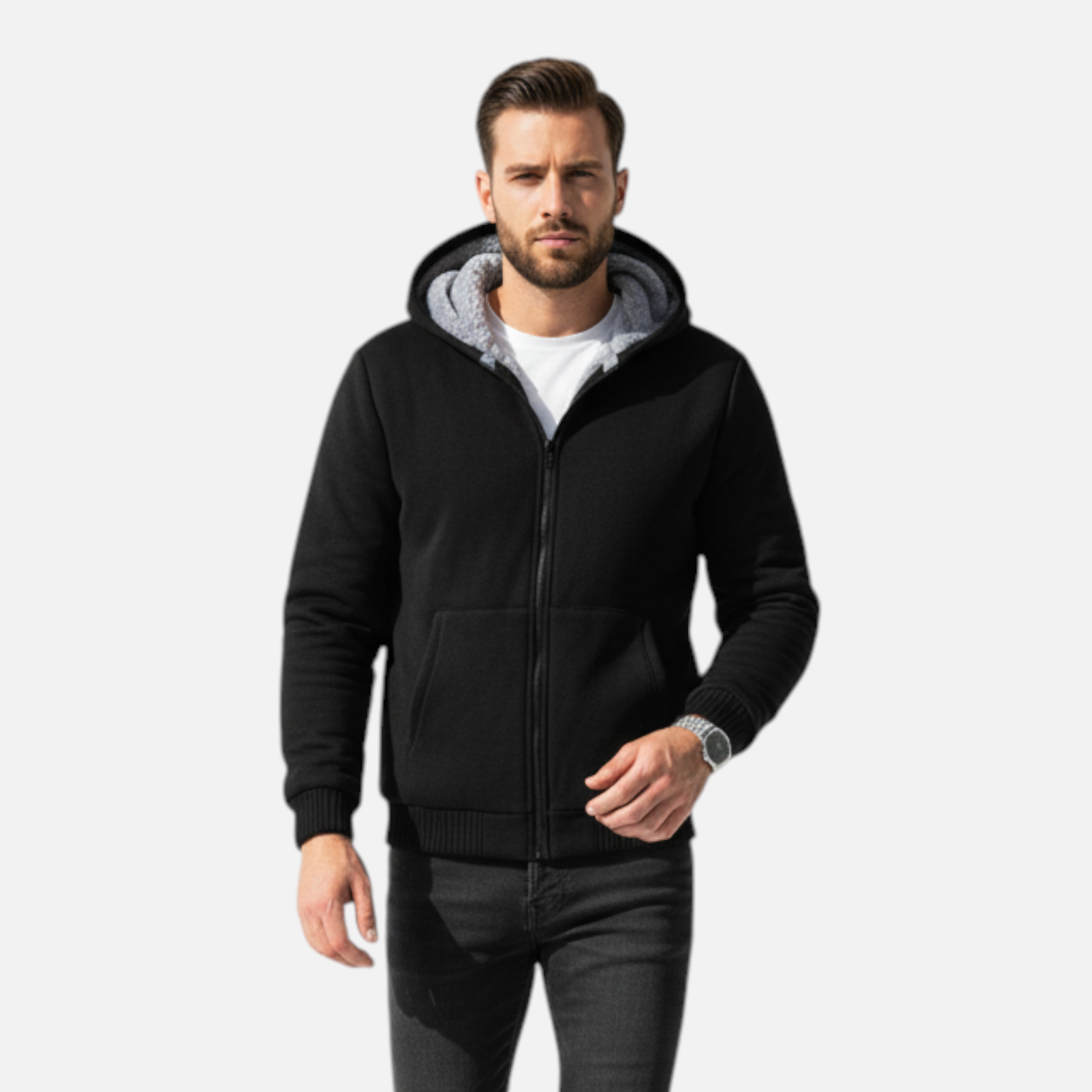 Men’s Ultra-Warm Sherpa Fleece Hoodie – Thick, Soft & Winter Ready