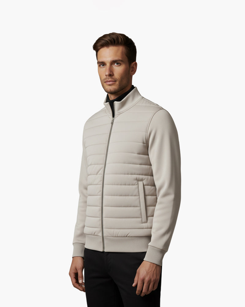 Hybrid Padded Tech Jacket – Lightweight, Warm & Minimalist Design