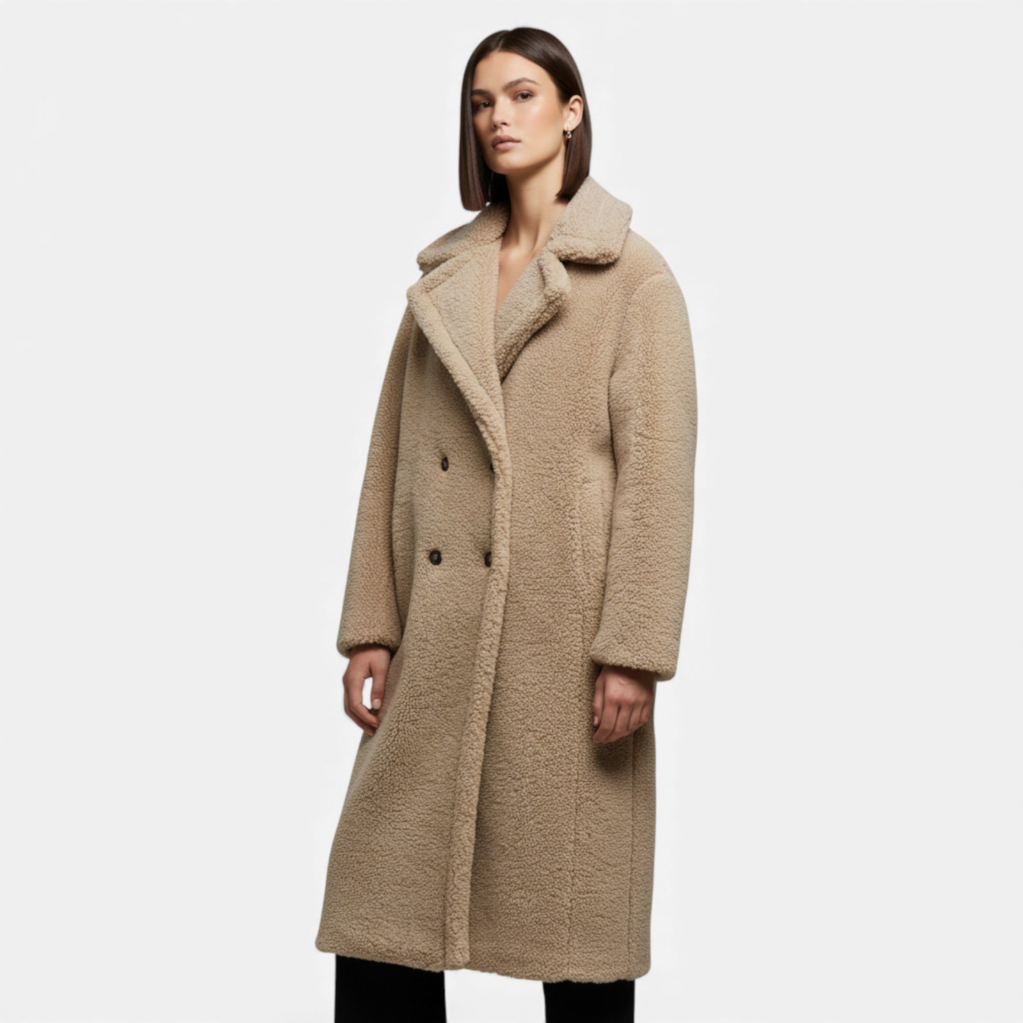 Maison Dresson| Women’s Long Double-Breasted Teddy Coat