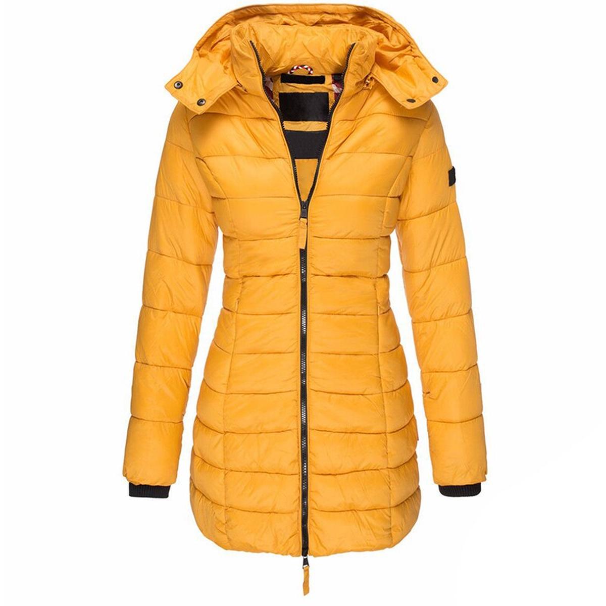 Hooded Insulated Winter Jacket With Zipper Closure