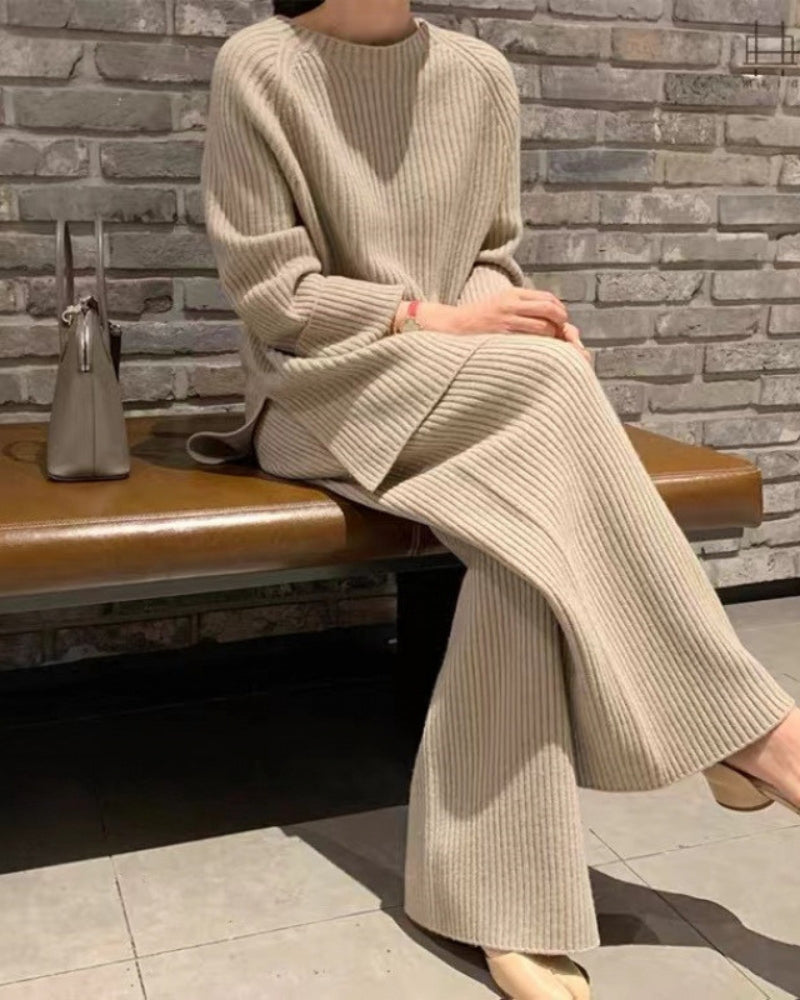 Luxuriously soft ribbed knit lounge set