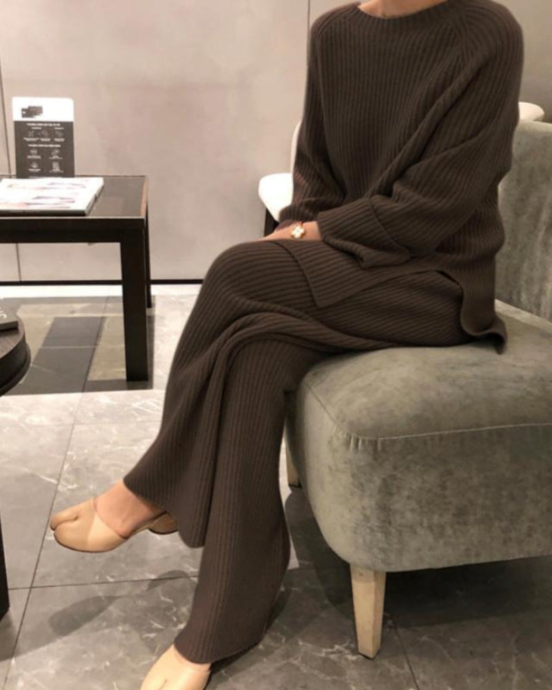 Luxuriously soft ribbed knit lounge set