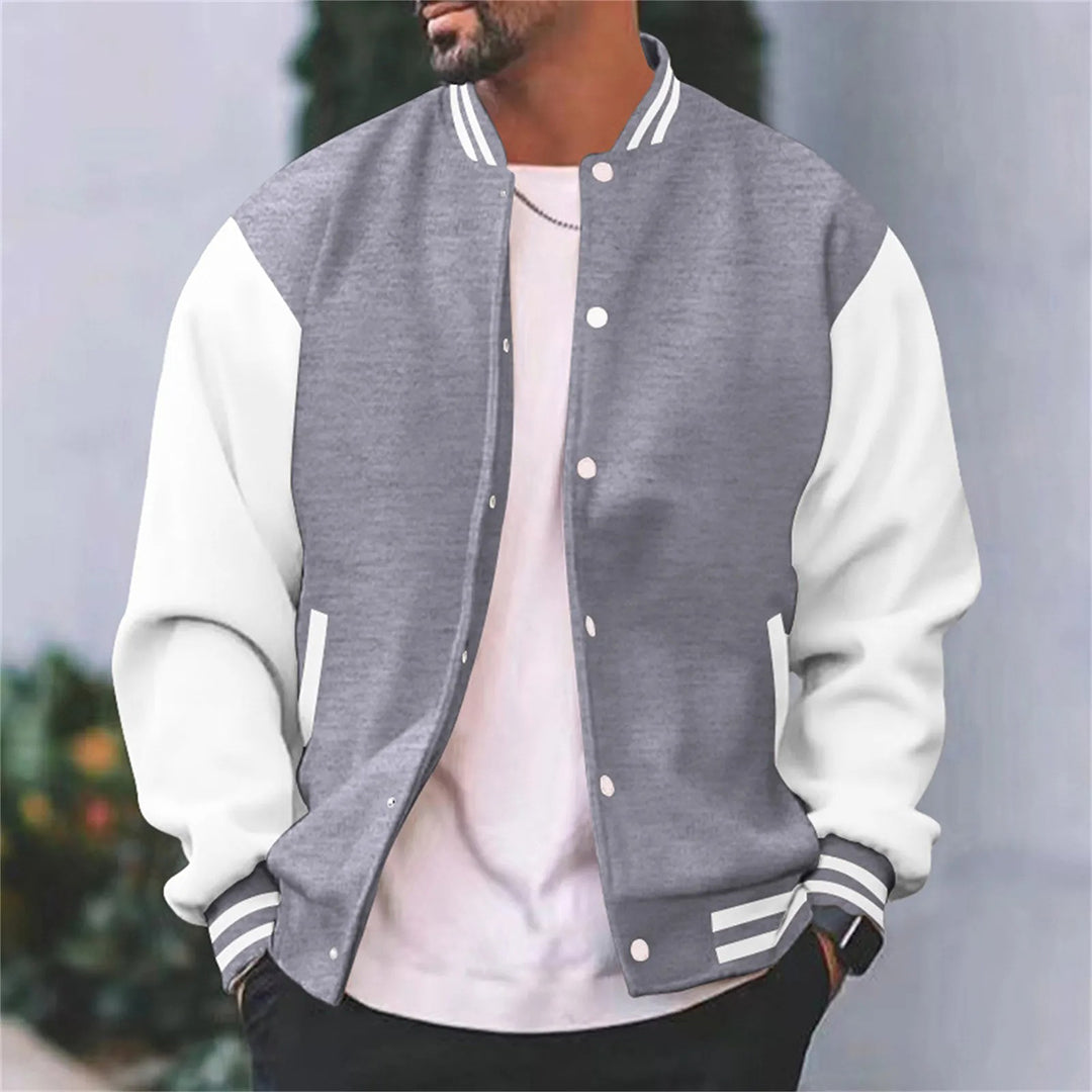 Men’s Two-Tone Varsity Jacket – Classic Street Style with Modern Comfort